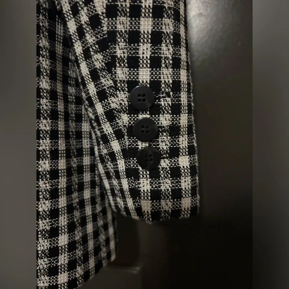 Zara hard to find rare black and white plaid 2 piece pants suit size medium - Picture 8 of 11